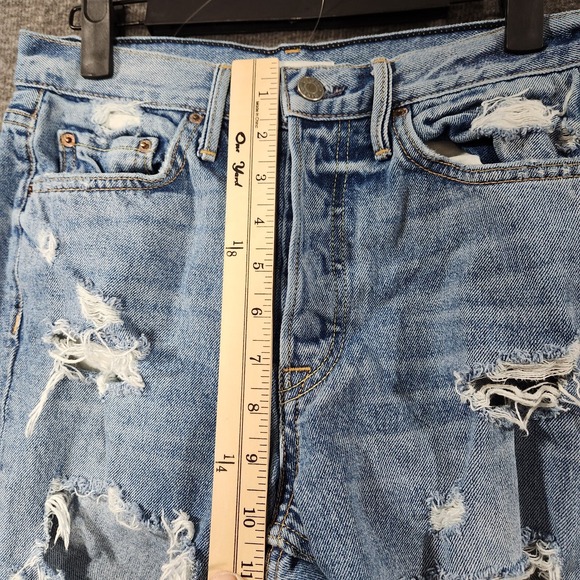 Grlfrnd‎ Womens 'Karolina' Slim Straight High Rise Distressed Jeans Blue Size 26 - Picture 11 of 14